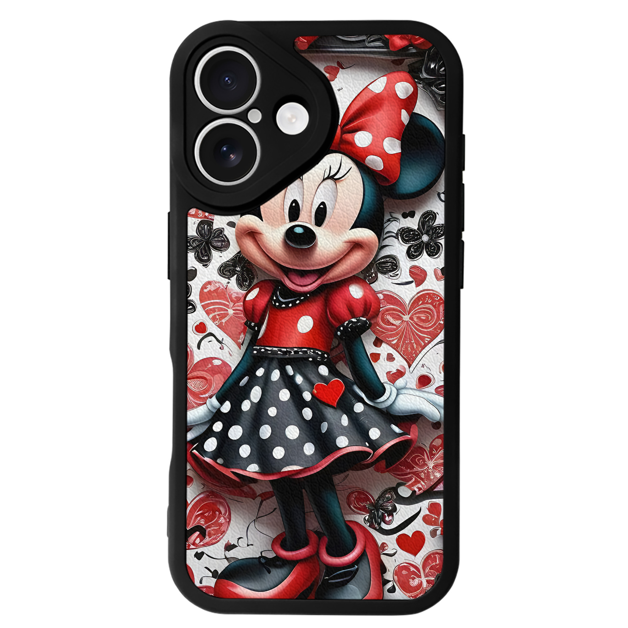 （画像用） ミッキーマウス Mickey Mouse 【iPhone 16シリーズ対応】シリコンスマホケース（レザー調） 材質：シリコン